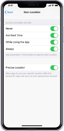Geo-Location Permission Toggles