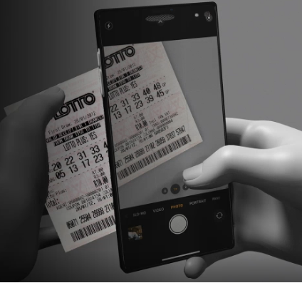 Phone scanning a lottery ticket